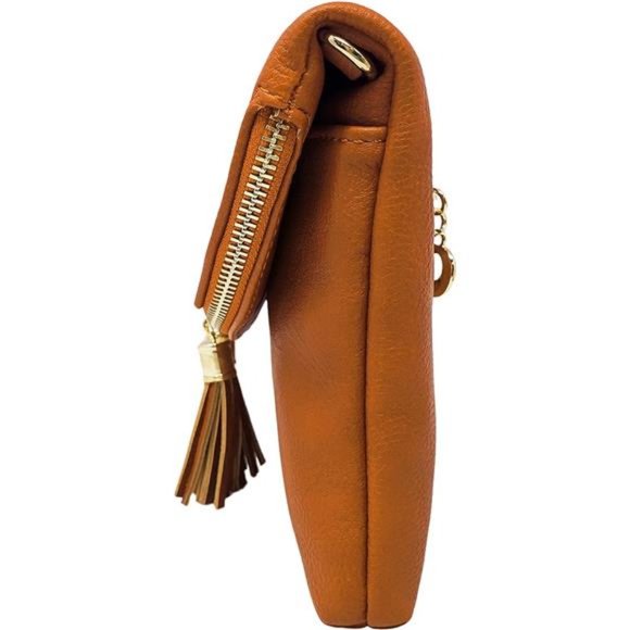 Womens Envelop Clutch Purse Multi Compartments, 6 Card Slot Inside,Crossbody Bag - Picture 2 of 8